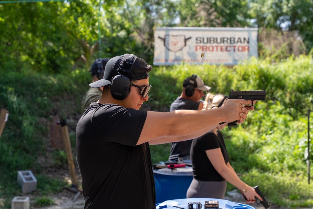 Gun instructor teaching shooting lessons in Wellington Florida