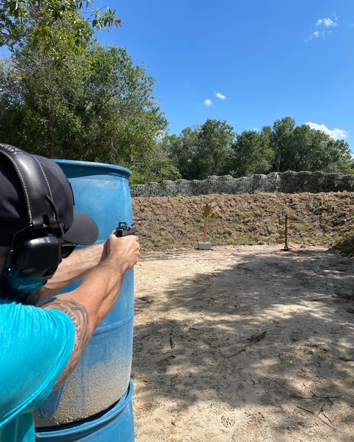 Gun instructor teaching shooting lessons in Wellington Florida