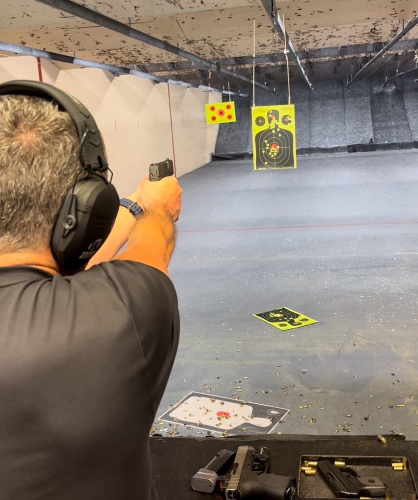 Gun instructor teaching shooting lessons in Belle Glade Florida