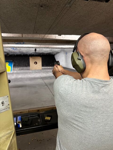Gun instructor teaching shooting lessons in Deerfield Beach Florida