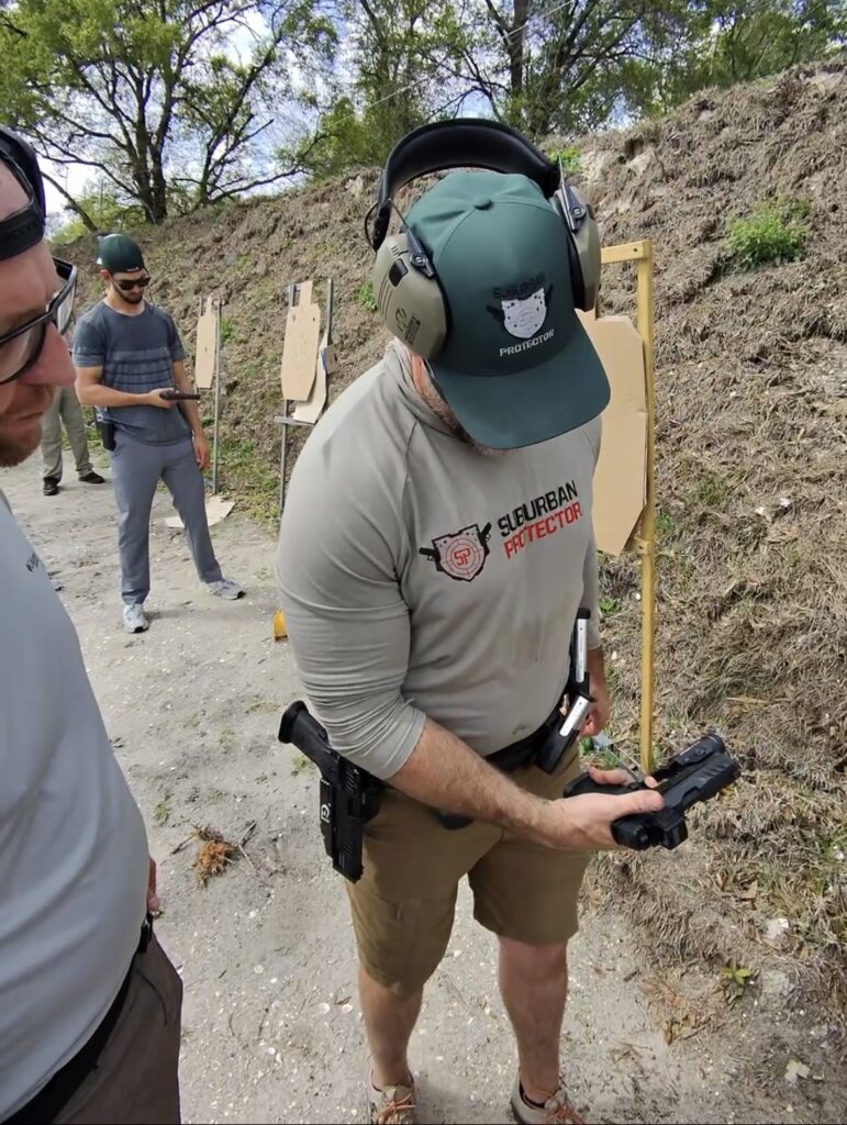 Gun instructor teaching shooting lessons in Weston Florida