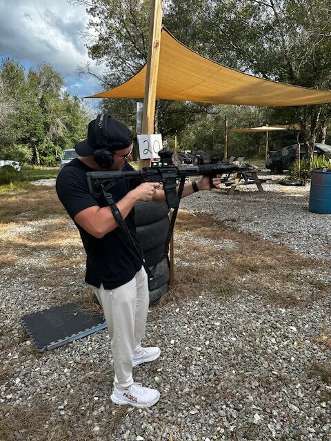 Gun instructor teaching shooting lessons in Fort Drum Florida