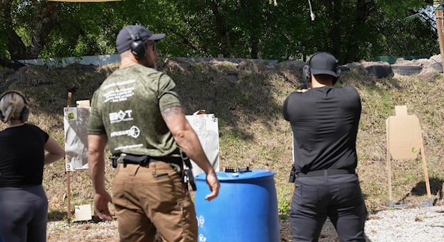 Gun instructor teaching shooting lessons in Indiantown Florida