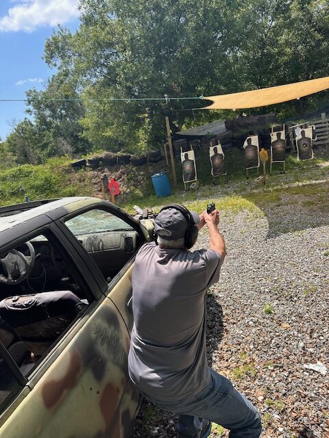 Gun instructor teaching shooting lessons in Ocean Breeze Florida