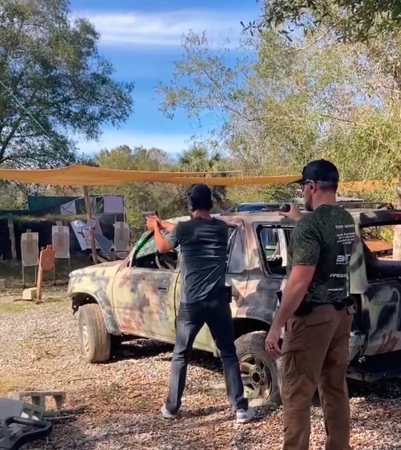 Gun instructor teaching shooting lessons in Poinciana Florida