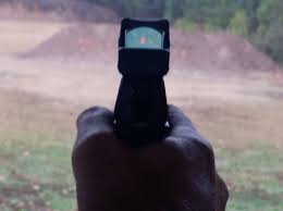 red dot pistol shooting