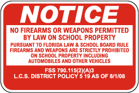 firearms in florida school campus